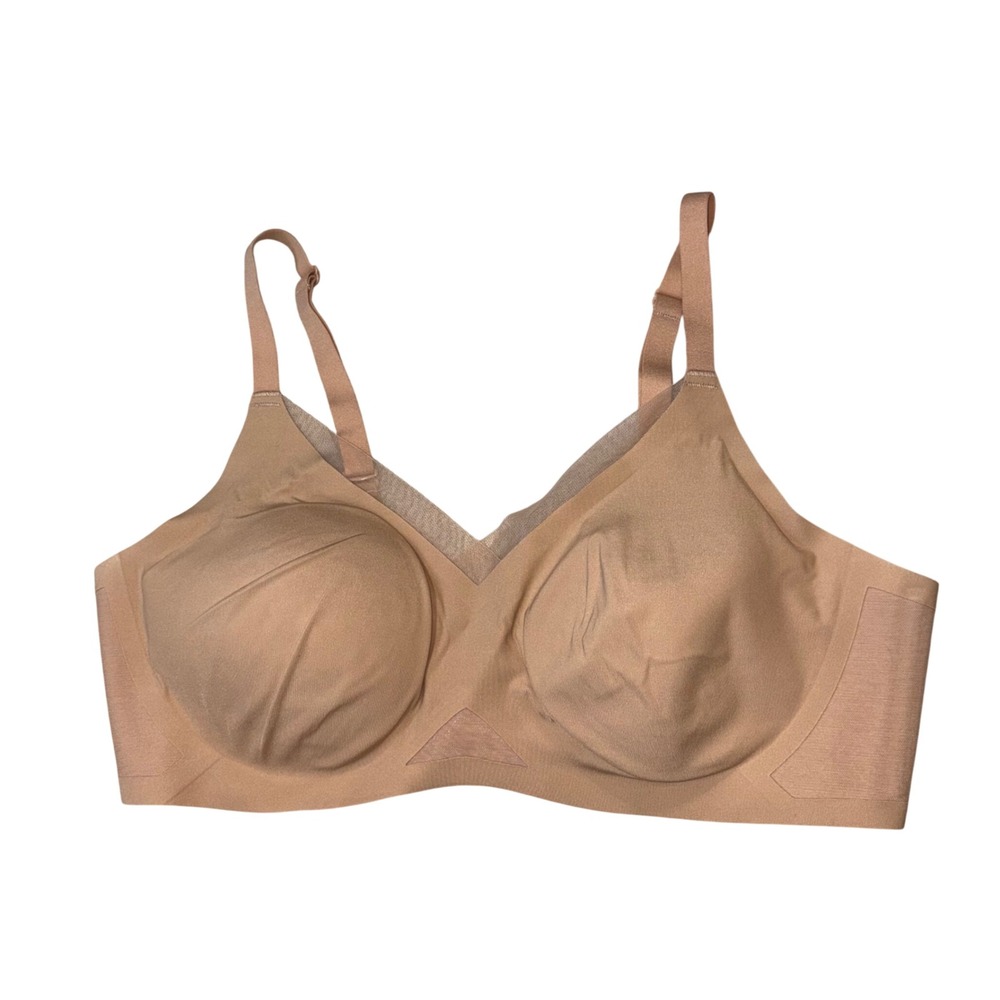 Honeylove Silhouette Bra Tan Nude Wireless Seamless Mesh Trim size‎ XL